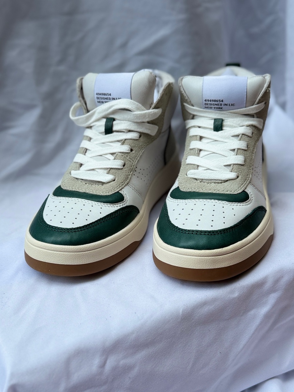 Steve Madden White Cream and Dark Green Women's Sneakers